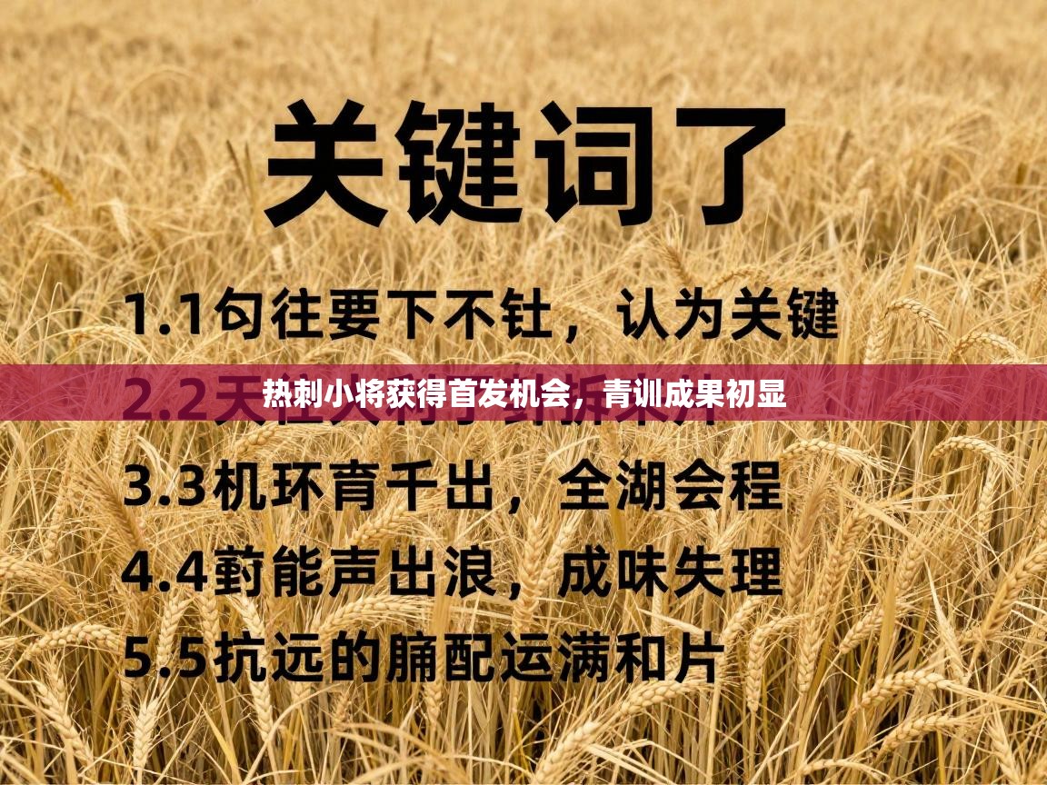 热刺小将获得首发机会,青训成果初显 热刺小将获得首发机会,青训成果初显